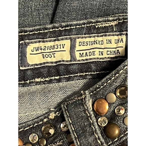 Blue Denim MISS ME JW4288B31 Stretch Boot Cut Jeans w/Crystals & Studs 25 - Picture 5 of 12
